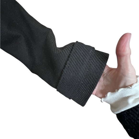 Black Belted Wool Trench Coat - Picture 4 of 7